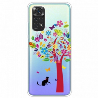 Capa Para Xiaomi Redmi Note 11 Pro / 11 Pro 5G Gato Sob A Árvore Colorida