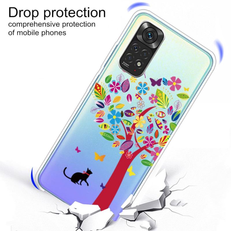 Capa Para Xiaomi Redmi Note 11 Pro / 11 Pro 5G Gato Sob A Árvore Colorida