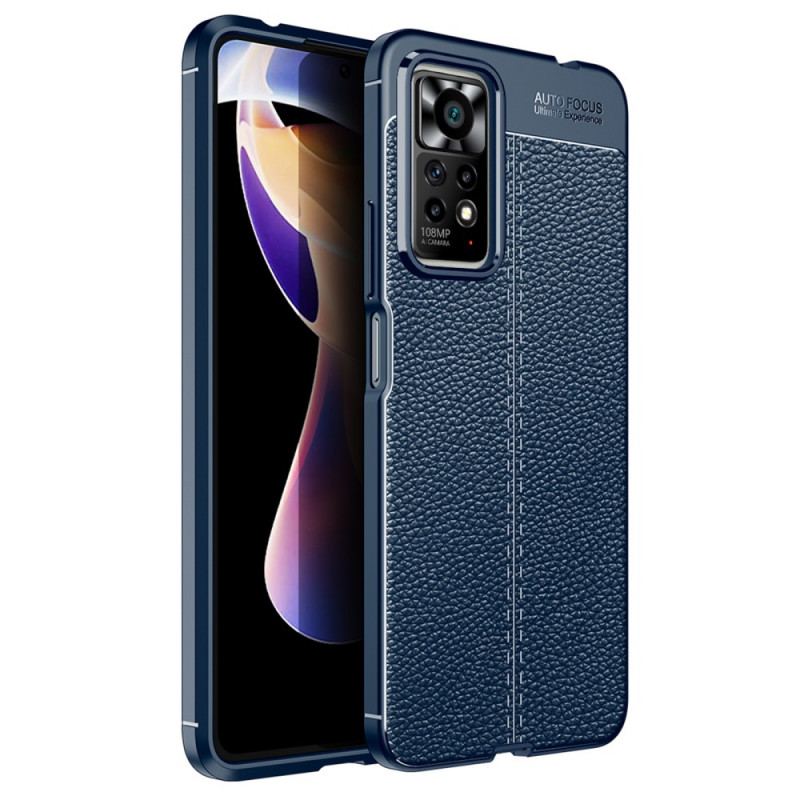 Capa Para Xiaomi Redmi Note 11 Pro / 11 Pro 5G Linha Dupla Efeito Couro Litchi