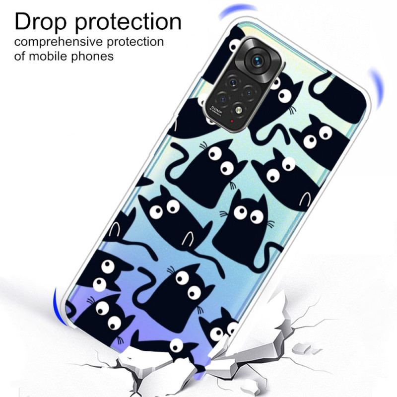 Capa Para Xiaomi Redmi Note 11 Pro / 11 Pro 5G Vários Gatos Pretos