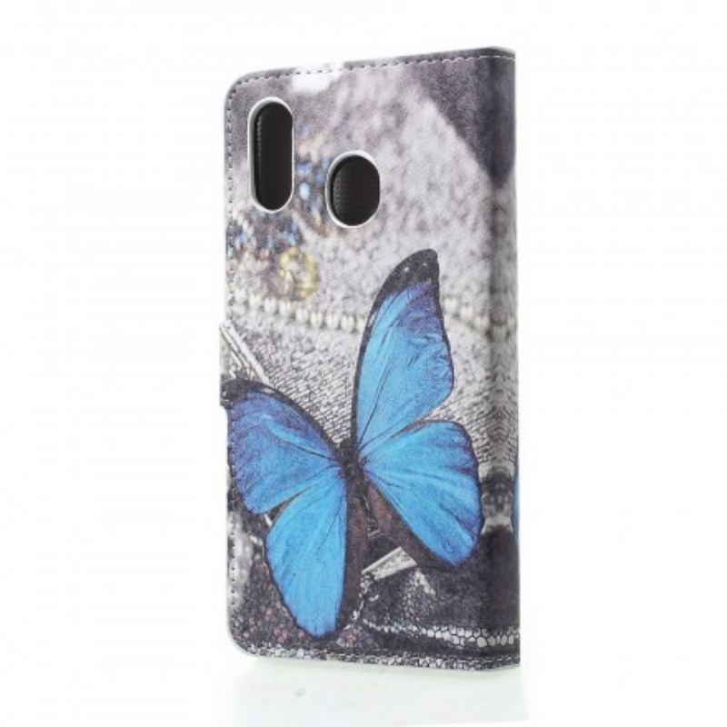 Capa Flip Para Samsung Galaxy A30 Borboletas E Flores