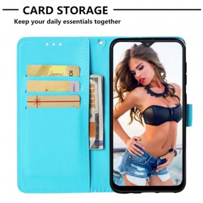 Capa Flip Para Samsung Galaxy A30 De Cordão Miss Coruja Com Alça