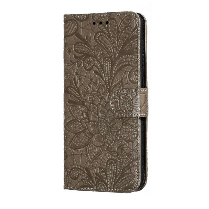 Capa Flip Para Samsung Galaxy A30 De Cordão Strap Flores Tribais