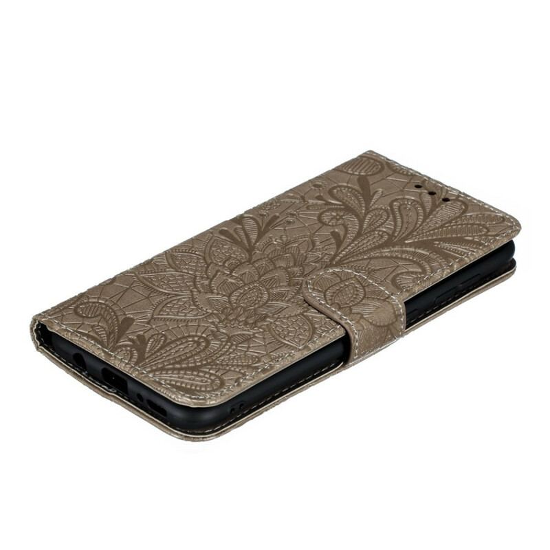 Capa Flip Para Samsung Galaxy A30 De Cordão Strap Flores Tribais