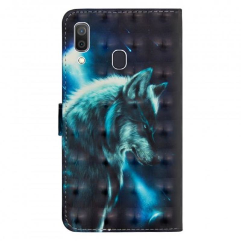 Capa Flip Para Samsung Galaxy A30 Lobo Majestoso