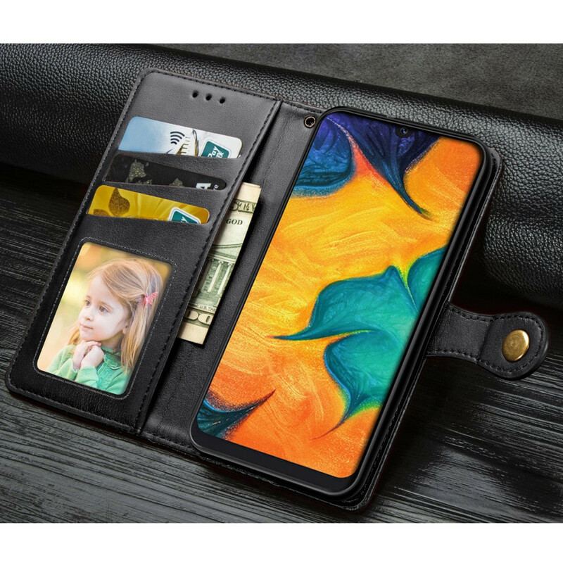 Capa Flip Para Samsung Galaxy A30 Negócios De Couro De Estilo