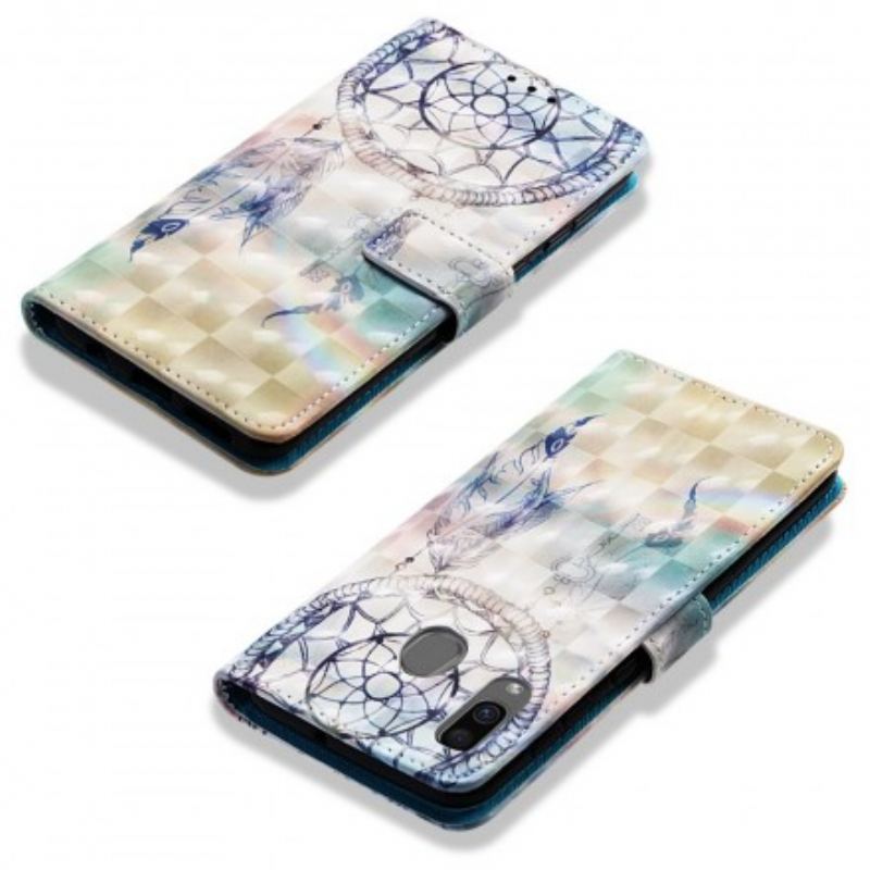 Capa Folio Para Samsung Galaxy A30 Apanhador De Sonhos Aquarela