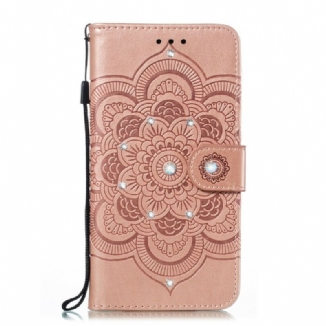 Capa Folio Para Samsung Galaxy A30 Mandala E Diamantes