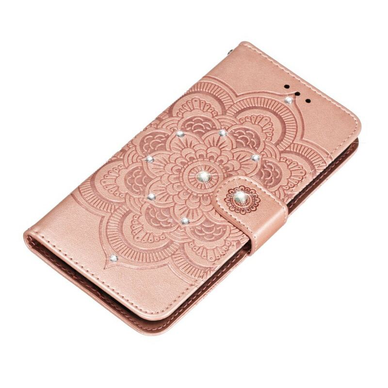 Capa Folio Para Samsung Galaxy A30 Mandala E Diamantes