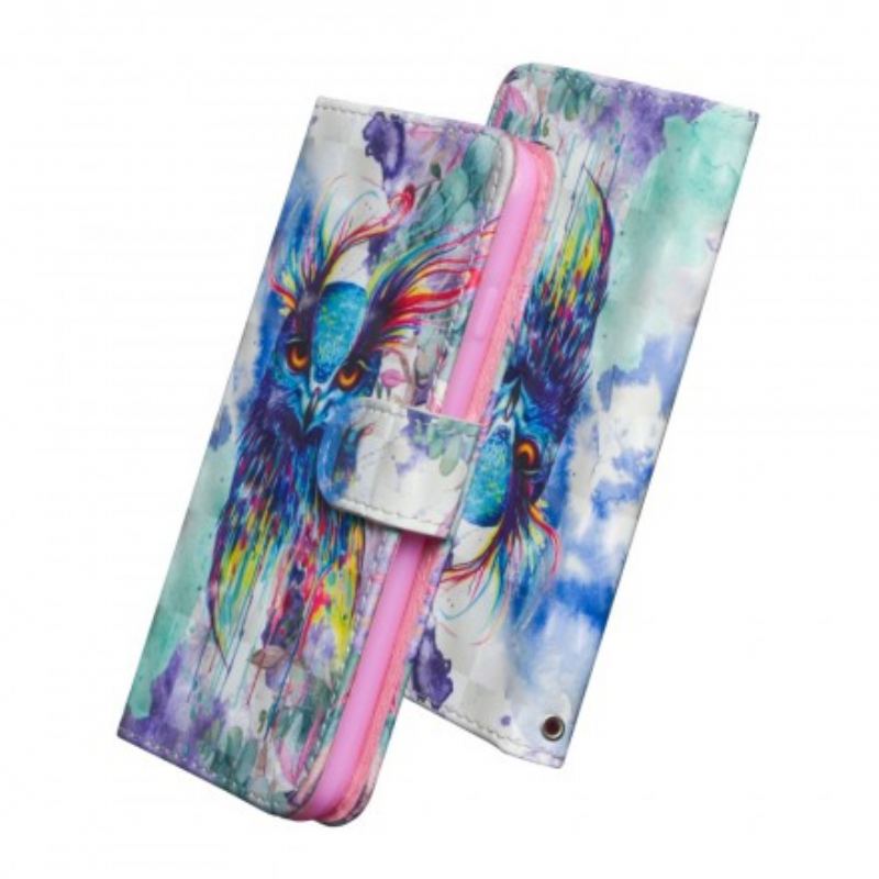 Capa Folio Para Samsung Galaxy A30 Pássaro Aquarela