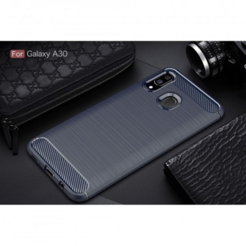 Capa Para Samsung Galaxy A30 Fibra De Carbono Escovada