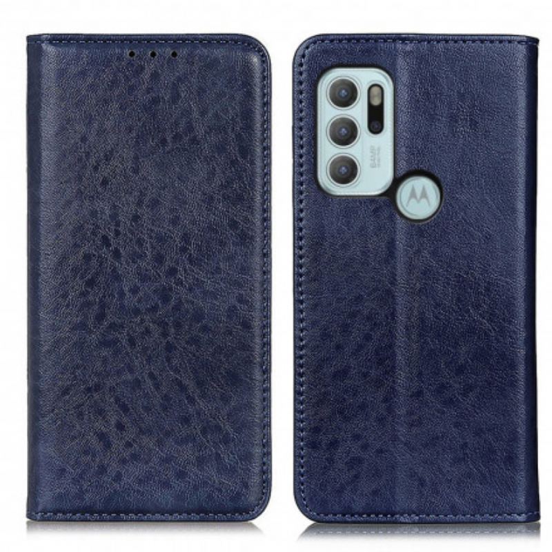 Capa De Celular Para Moto G60S Flip Couro Dividido Texturizado