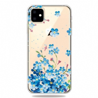 Capa De Celular Para iPhone 11 Buquê De Flores Azuis