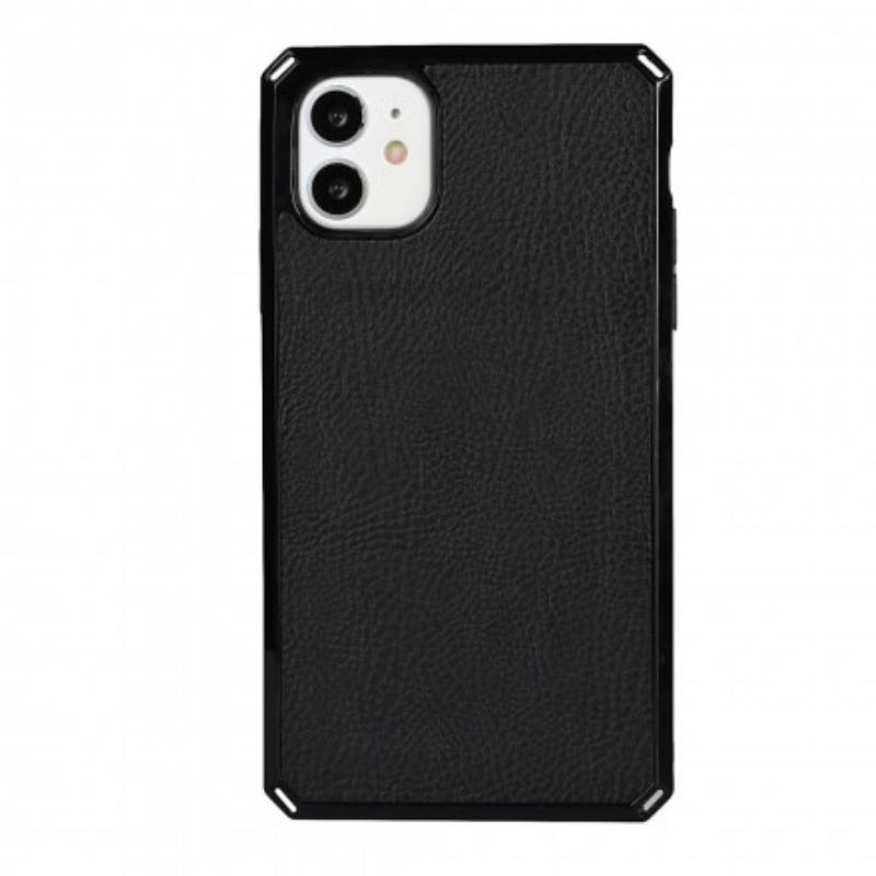 Capa De Celular Para iPhone 11 De Cordão Flip Correia De Couro Litchi Genuíno