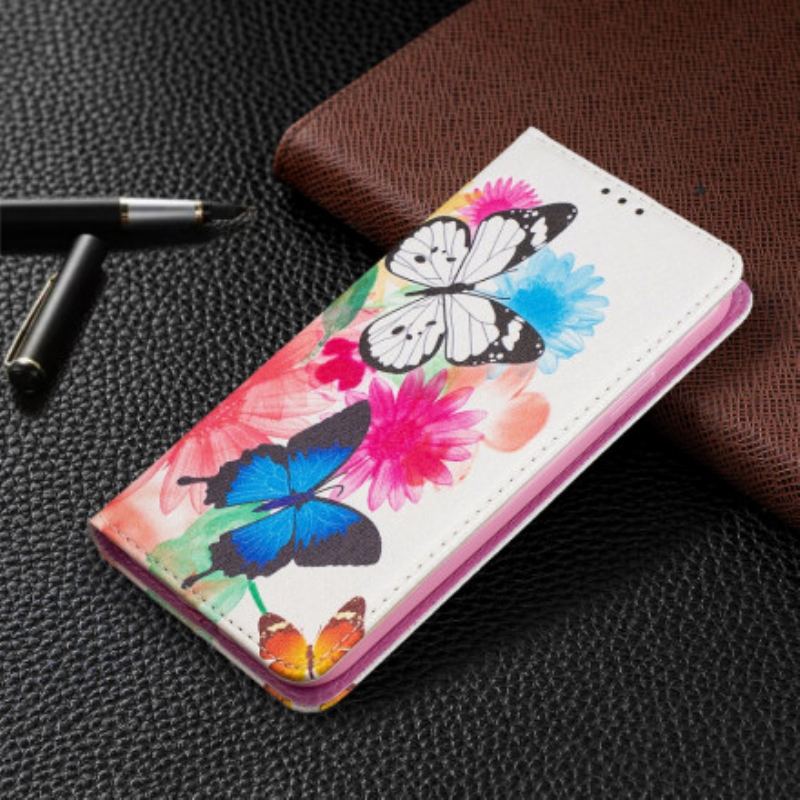 Capa De Celular Para iPhone 11 Flip Borboletas Coloridas