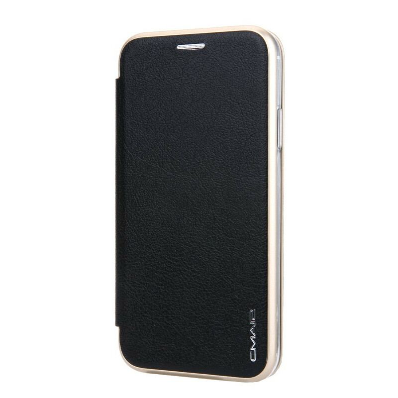 Capa De Celular Para iPhone 11 Flip Bordas Metálicas De Couro Falso