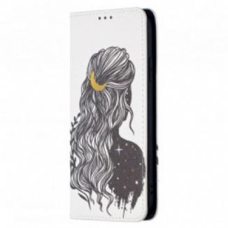 Capa De Celular Para iPhone 11 Flip Cabelo Bonito