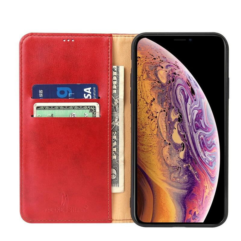 Capa De Celular Para iPhone 11 Flip Couro Falso Clássico