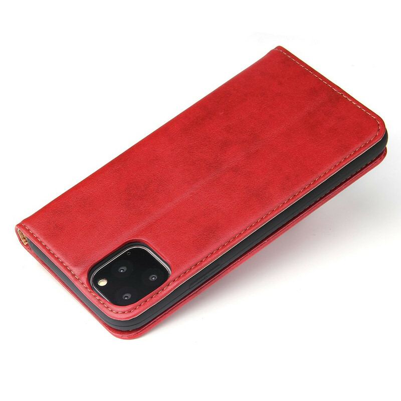 Capa De Celular Para iPhone 11 Flip Couro Falso Clássico