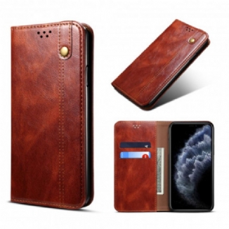 Capa De Celular Para iPhone 11 Flip Couro Sintético Encerado