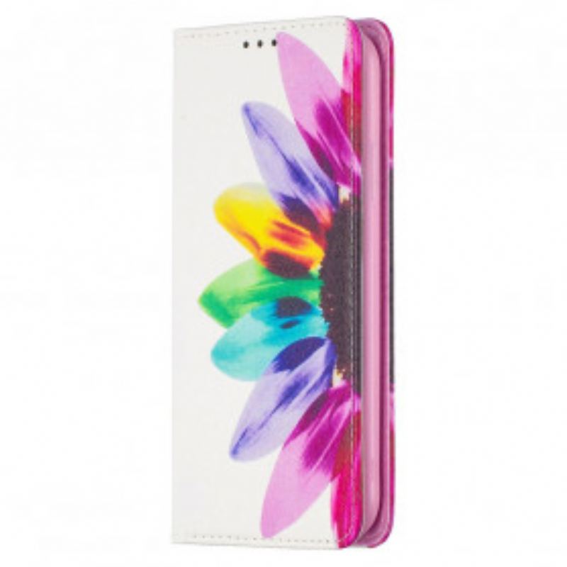 Capa De Celular Para iPhone 11 Flip Flor Aquarela