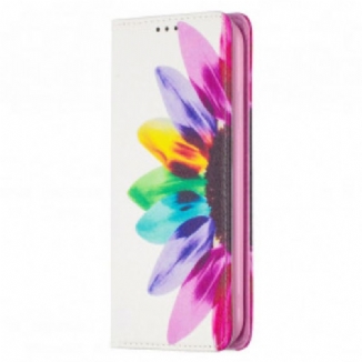 Capa De Celular Para iPhone 11 Flip Flor Aquarela