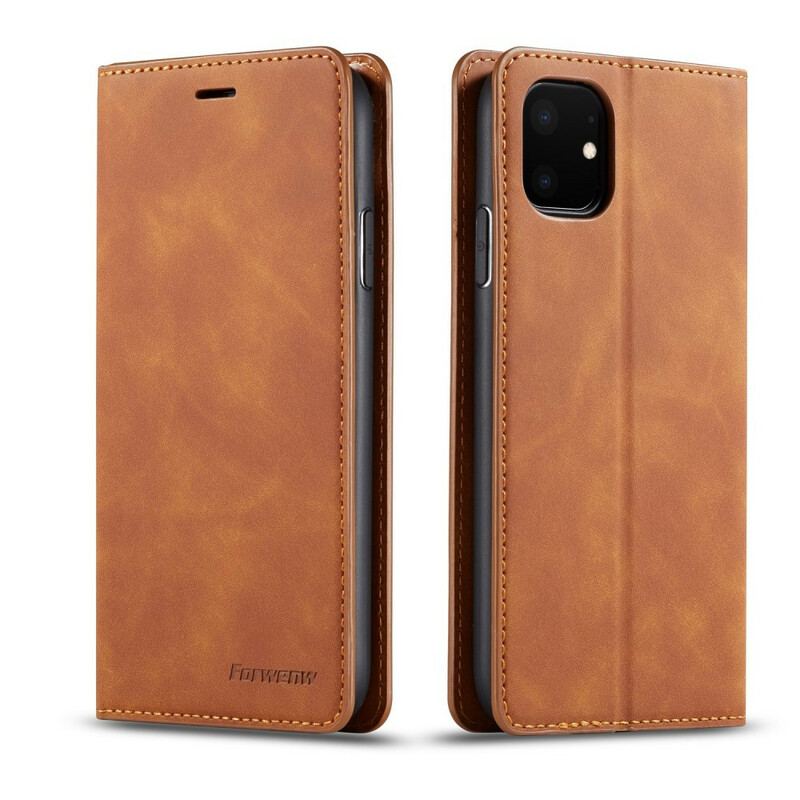 Capa De Celular Para iPhone 11 Flip Forwenw Efeito Couro