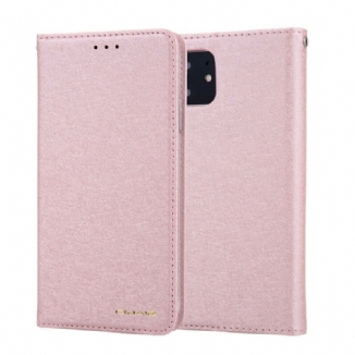 Capa De Celular Para iPhone 11 Flip Textura De Seda Com Efeito De Couro