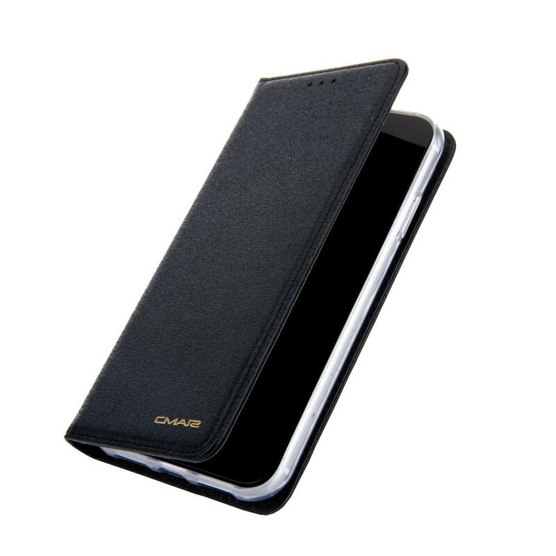 Capa De Celular Para iPhone 11 Flip Textura De Seda Com Efeito De Couro