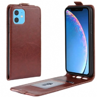 Capa Em Pele Para iPhone 11 Flip Dobrável Retrô