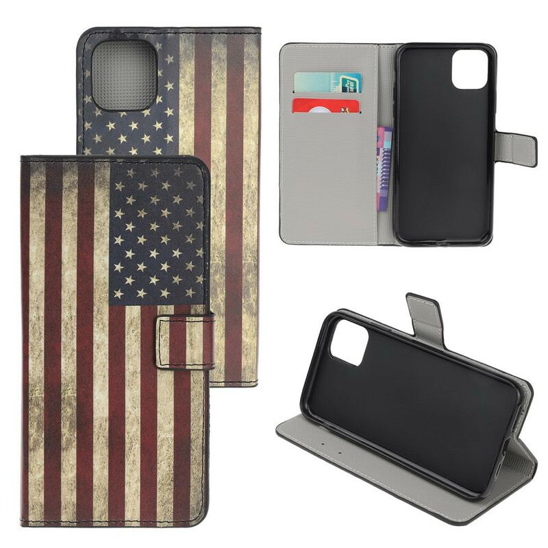 Capa Flip Para iPhone 11 Bandeira Dos Eua