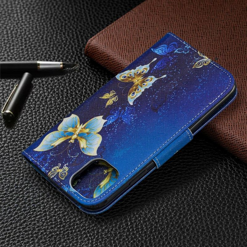 Capa Flip Para iPhone 11 Borboletas Incríveis