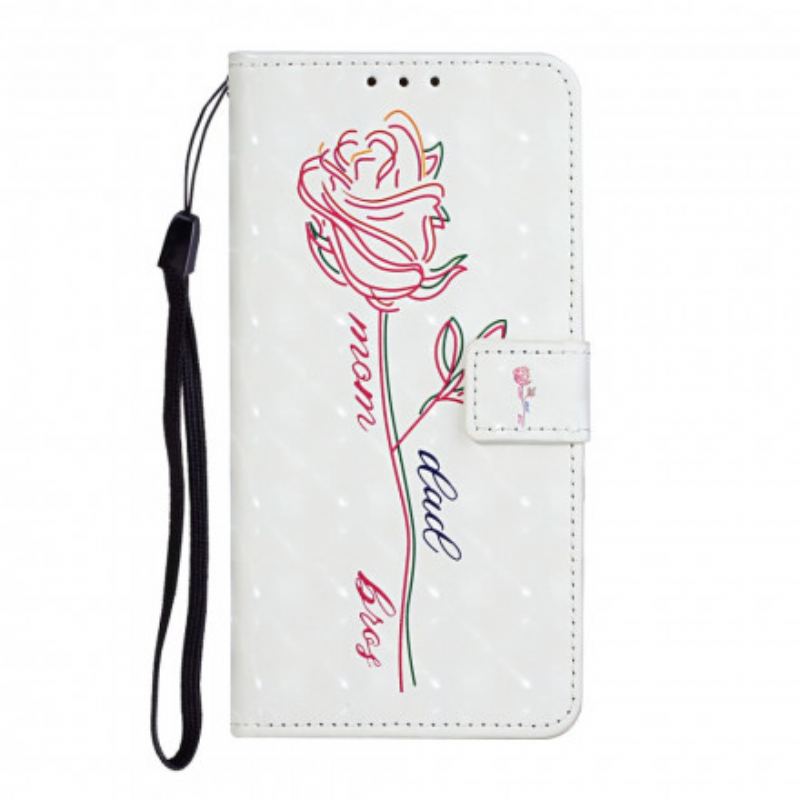 Capa Flip Para iPhone 11 De Cordão Alça Ajustável Flor