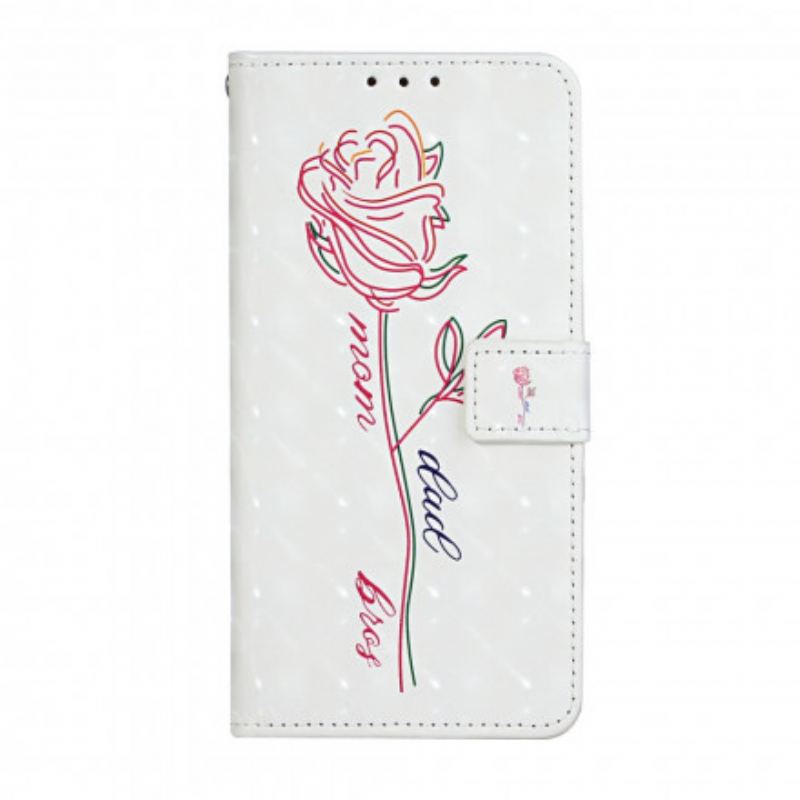 Capa Flip Para iPhone 11 De Cordão Alça Ajustável Flor