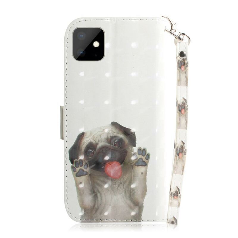 Capa Flip Para iPhone 11 De Cordão Amo Minha Tanga De Cachorro