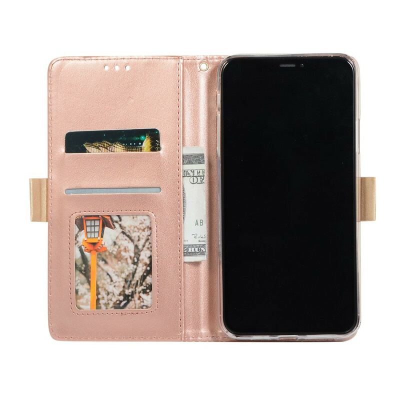 Capa Flip Para iPhone 11 De Cordão Bolsa De Moedas Com Alça De Renda