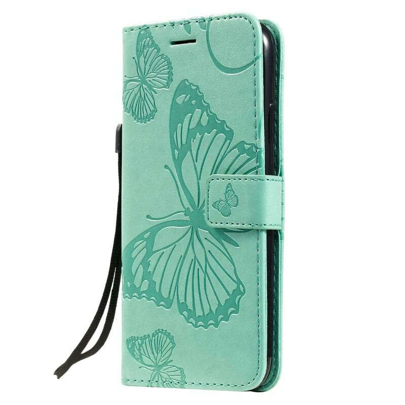 Capa Flip Para iPhone 11 De Cordão Borboletas Gigantes