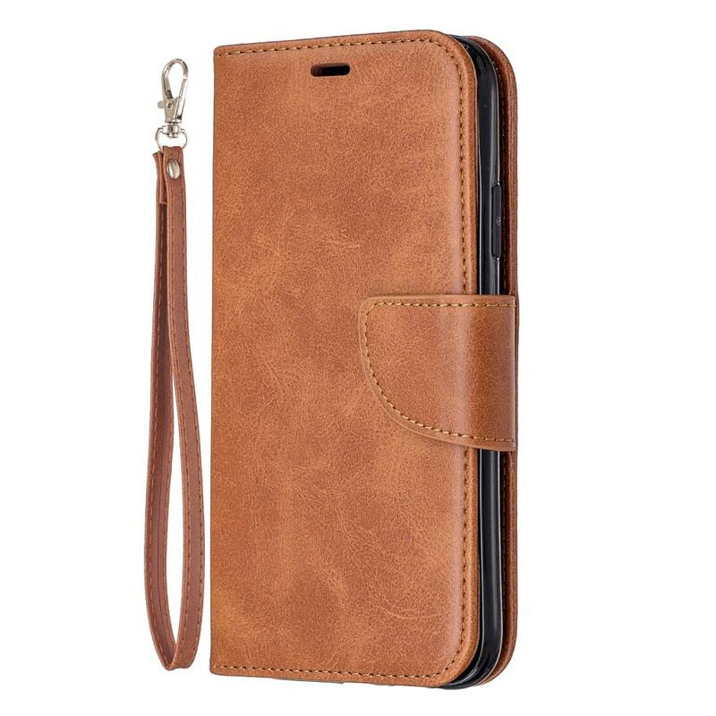 Capa Flip Para iPhone 11 De Cordão Estilo De Couro Com Tiras