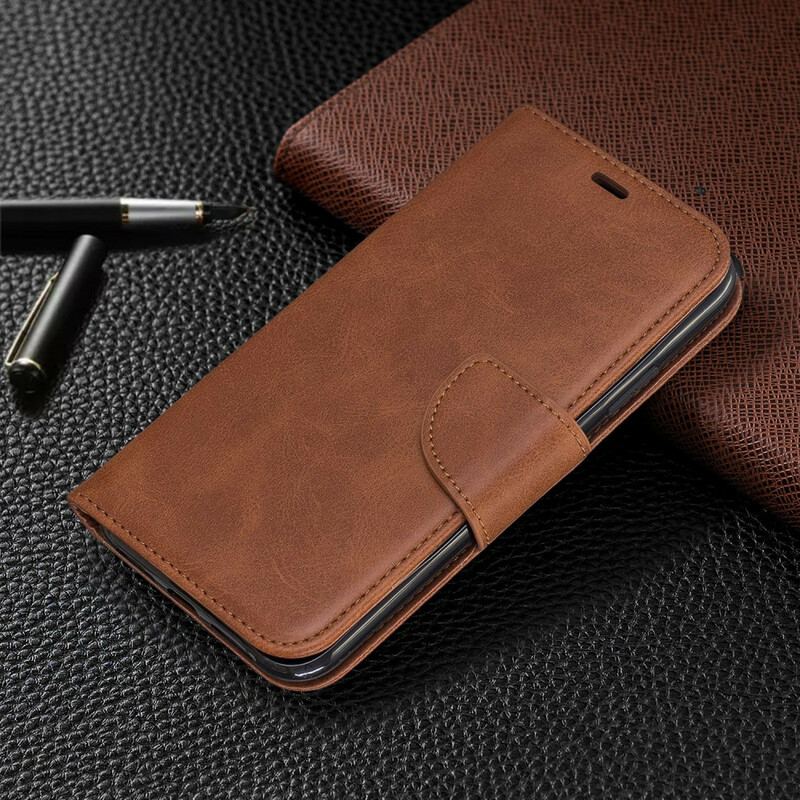 Capa Flip Para iPhone 11 De Cordão Estilo De Couro Com Tiras