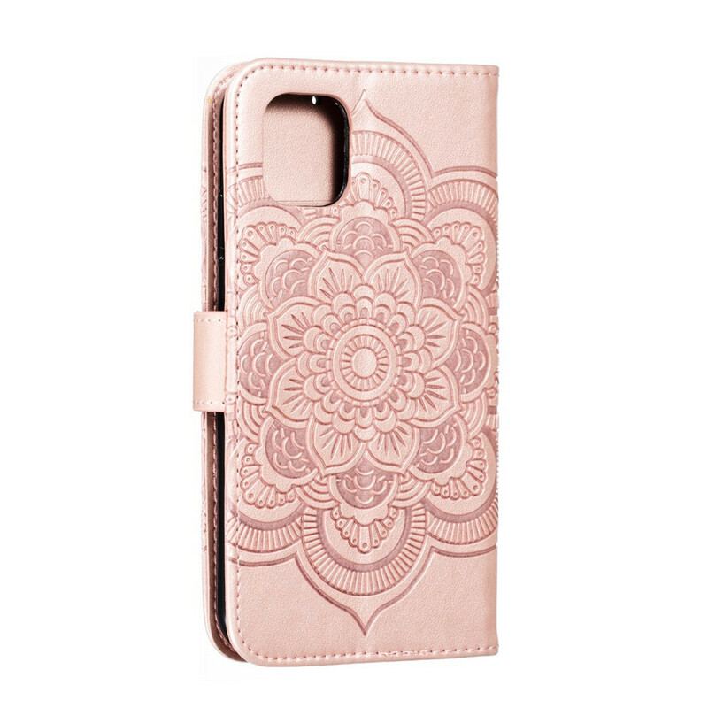 Capa Flip Para iPhone 11 De Cordão Mandala Alça Completo