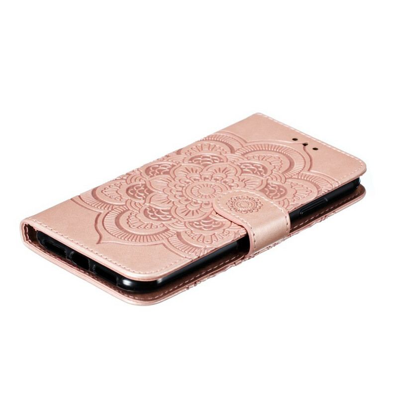 Capa Flip Para iPhone 11 De Cordão Mandala Alça Completo