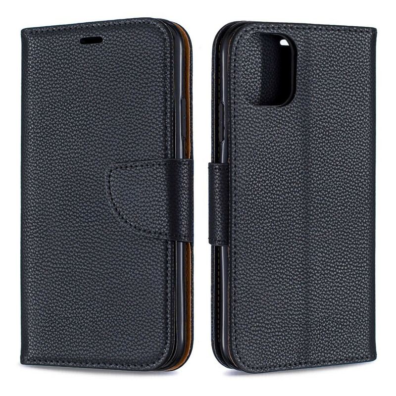 Capa Flip Para iPhone 11 De Cordão Strappy Efeito Couro Lichia Colorida