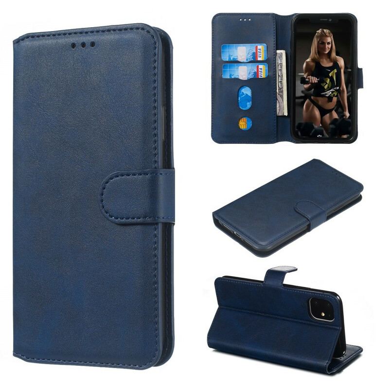 Capa Flip Para iPhone 11 Couro Sintético Empresarial Retrô