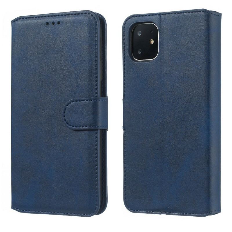 Capa Flip Para iPhone 11 Couro Sintético Empresarial Retrô