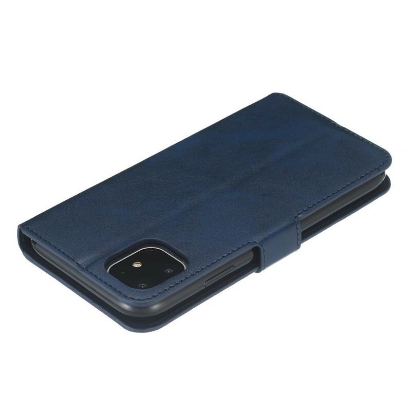 Capa Flip Para iPhone 11 Couro Sintético Empresarial Retrô