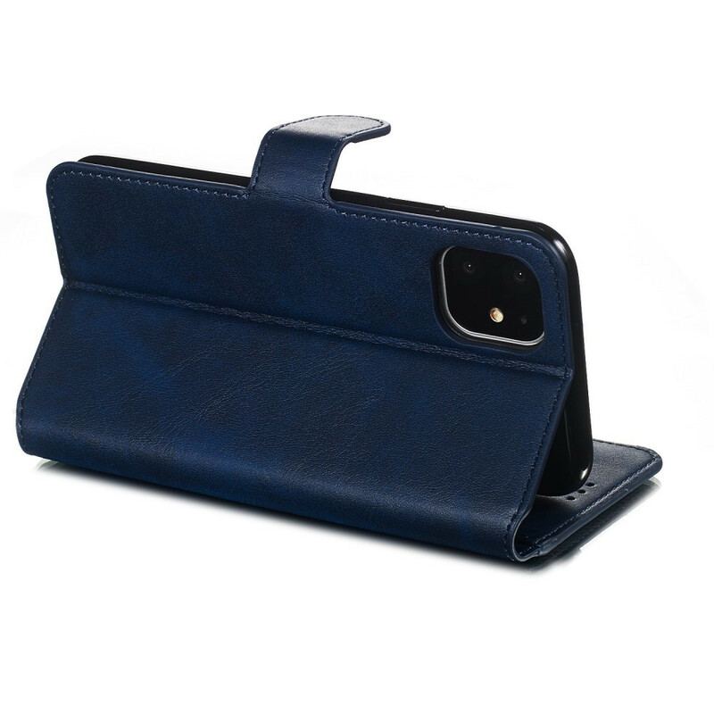 Capa Flip Para iPhone 11 Couro Sintético Empresarial Retrô