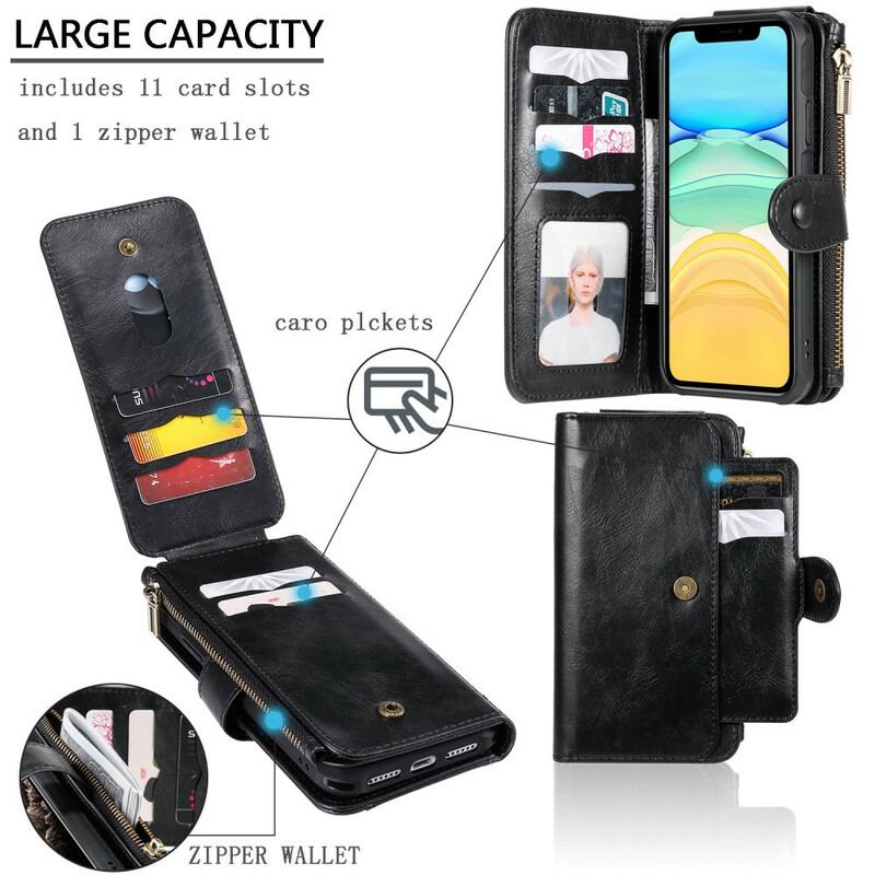 Capa Capa Flip Para iPhone 11 Destacável Multifuncional