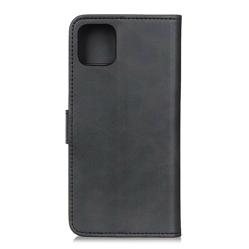 Capa Flip Para iPhone 11 Efeito De Couro Fosco Retrô