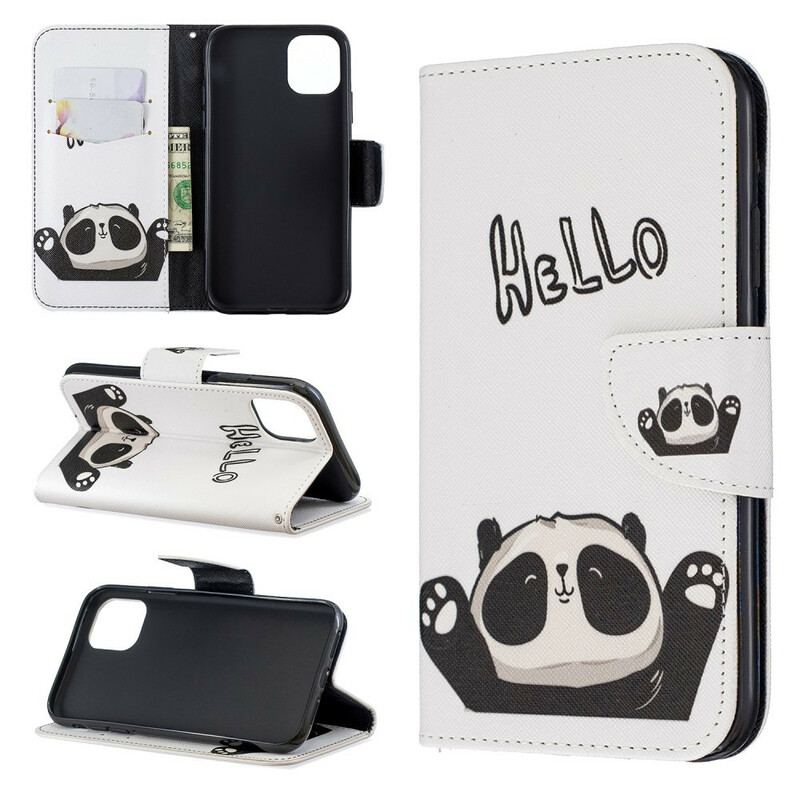 Capa Flip Para iPhone 11 Olá Panda