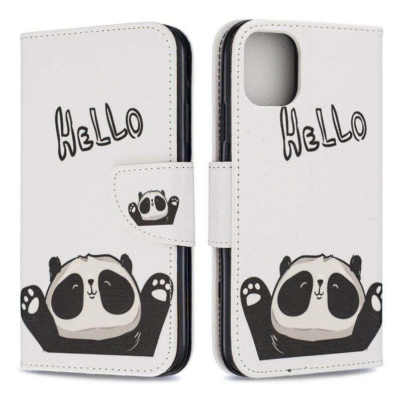 Capa Flip Para iPhone 11 Olá Panda